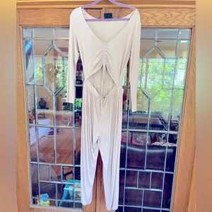 Kittenish, tan jumpsuit